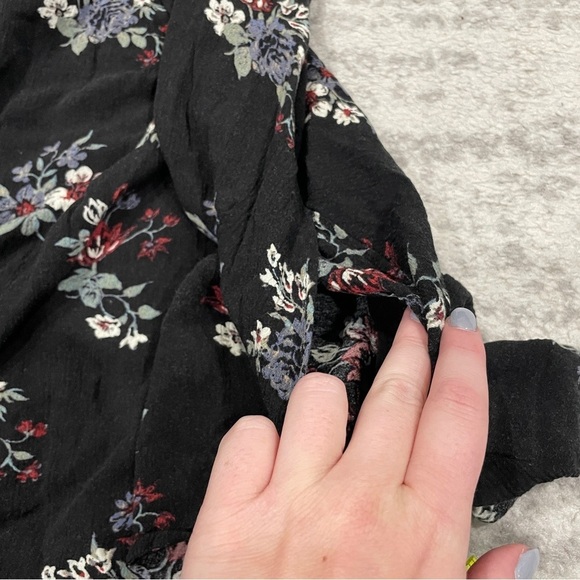 Free People Black Floral Swing Tunic Long SleeveDress - Picture 9 of 13